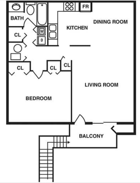 1BD/1BA - 1 Bedroom 1 Bath 850