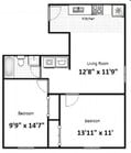 2BR/1BA