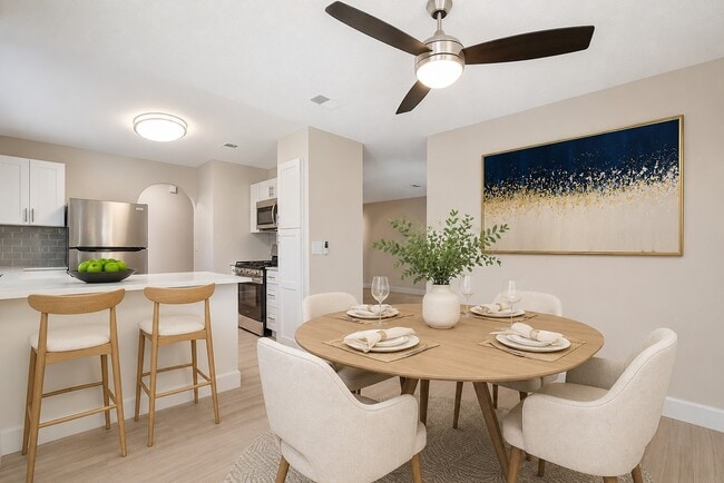 Step into modern elegance at Invitational, where open spaces and stylish design create the perfect dining atmosphere. Bright, inviting interiors are ideal for gatherings. Explore our community today for your next home!
