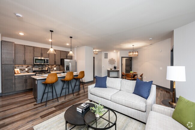 2BR, 2BA - 1,316SF - Living Room/Kitchen - Overture at Proscenium Apartments