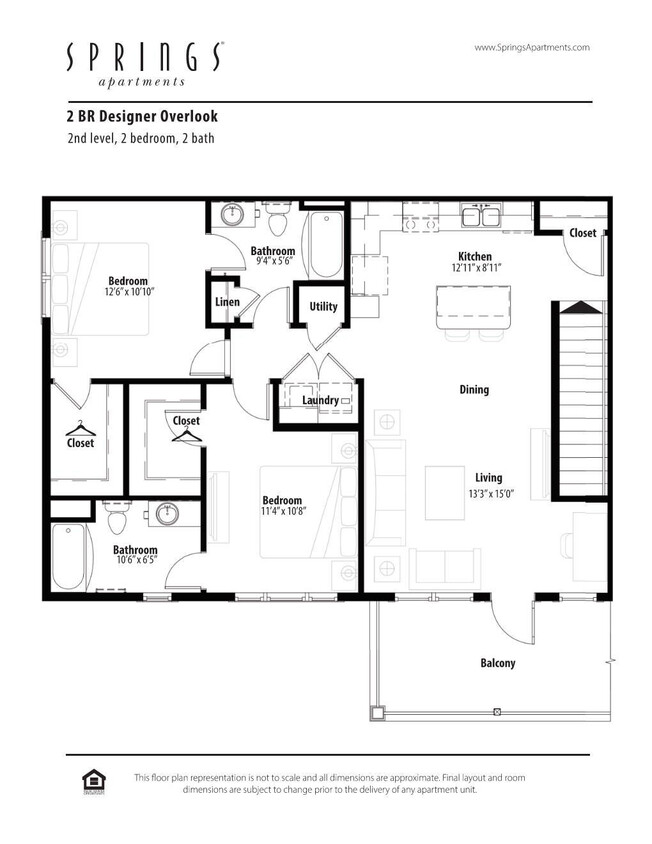 Floor Plan - 2 BR Designer Overlook