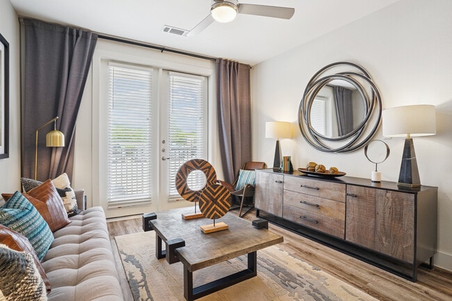 Living room with hard surface flooring