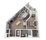 The Gilbert Floor Plan | 1-Bedroom Apartment in East Walnut Hills