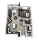 B1 (1BR) floor plan Brookside 51