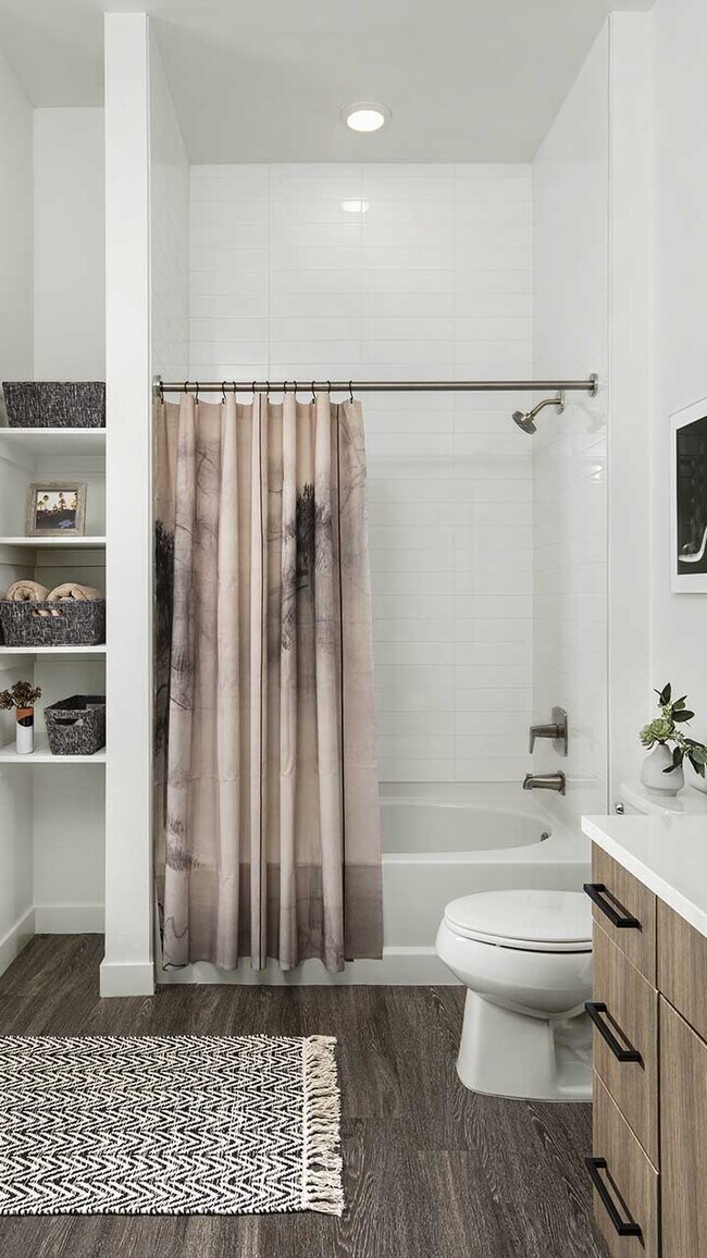 Apartment Bathroom with large soaking tub.