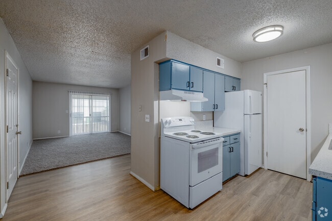 2BR, 1BA - 820SF - Kitchen - The Village Apartments