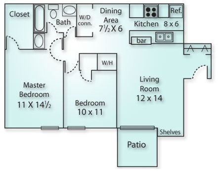 2BR/1BA - 2 Bedroom Plus