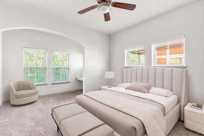 Retreat to a bedroom built for relaxation.