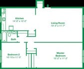 2BR/1BA a