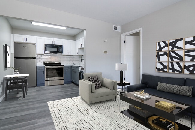 Renovated Kitchen + Living - The Tide Apartments