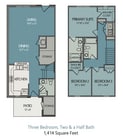 Preserve on Blue Road Floor Plan - Sanctuary II 1414 sq. ft. No Garage.png