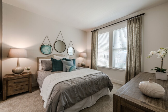 Bedroom with carpeted flooring