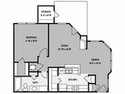 A3 - 1BR/1BA 726 sq ft