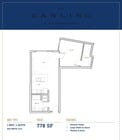 Explore The Carling's modern 778 SF unit designed for luxurious waterfront living.