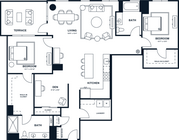 B22D.A | 2x2 Den | 1478 sq ft