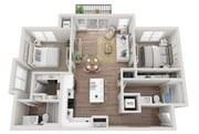Floor Plan 2BR C1 | Seasons at Hoffman Estates | Apartments in Hoffman Estates, IL