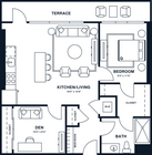 A14D | 1x1 den | 794 sq ft