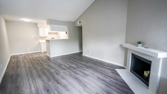 Spacious Living Room with Chimney
