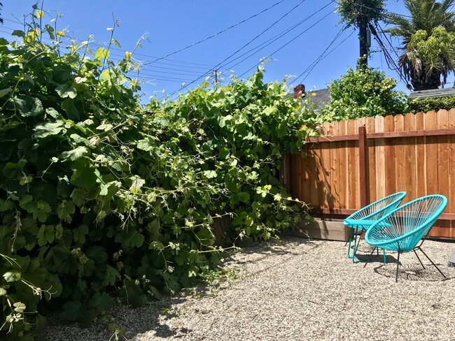 Patio trasero privado y cercado con orientación oeste para disfrutar de hermosas puestas de sol. - 1237 N Commonwealth Ave Unidad Casita Oasis