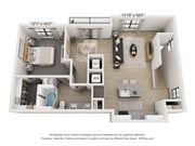Explore this stylish one-bedroom apartment with a private balcony and open living space designed for modern comfort.