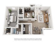 B1, 2 Bed, 1 Bath, 812 SqFt
