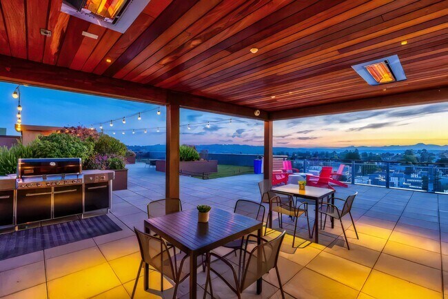 Outdoors Open Air Party Patio with BBQs and Seating Areas - Ballard Lofts