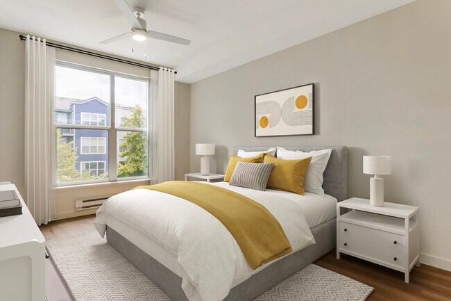 Renovated Package I bedroom with hard surface flooring (in select homes)