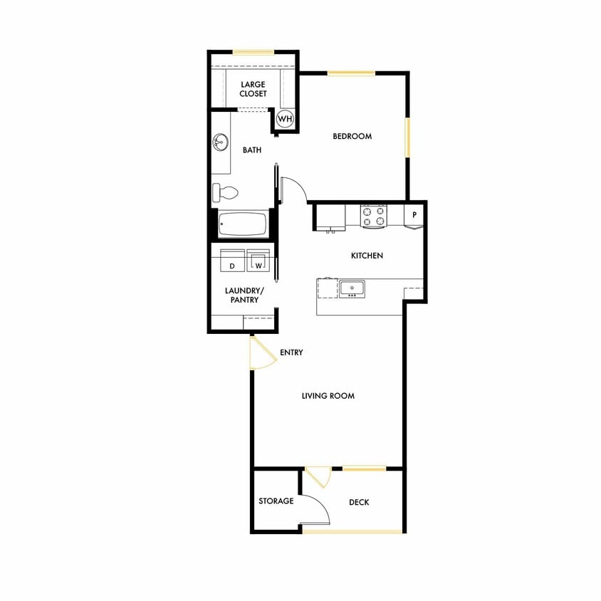 Floor Plan - South A5 1X1  Brand New
