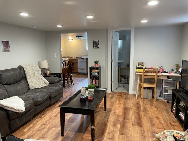 Living Room looking towards kitchen & Bathroom - 407 B South 6th Street