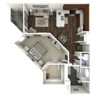 778 square foot one bedroom, one bath apartment home