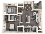2 Bedroom | 2 Bath | 1073 SF