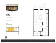 1 Bedroom Model A12 Floor Plan