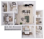 Explore the smart design of this contemporary apartment, crafted for modern living.