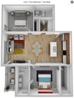 D - 1014sf - 2 Bed, 2 Bath