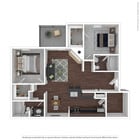 2 Bedroom 2 Bath: Beds - 2: Baths - 2: SqFt Range - 1042 to 1042