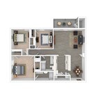 3D Furnished Floorplan - The Ambassador