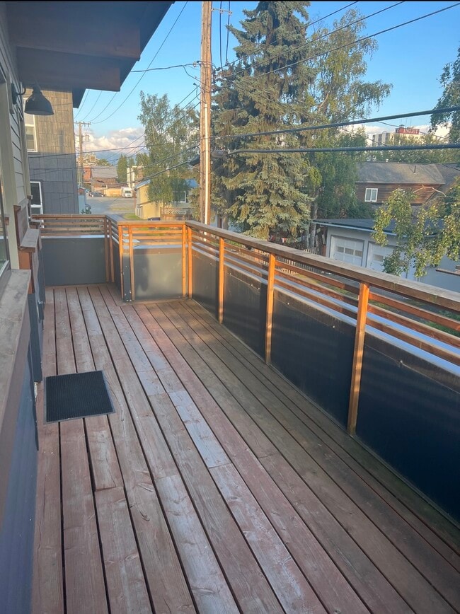 Deck with a view of the mountains - 1019 N St Unit Downtown 1 bedroom