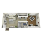 Apartamento tipo estudio de 470 pies cuadrados