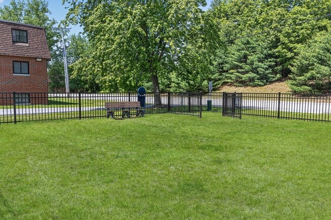 Unwind in the spacious dog park at Eagle Rock Apartments at Hudson, offering plenty of room for your furry friends to play and socialize. Embrace the outdoor lifestyle in a welcoming community. Schedule your visit today!