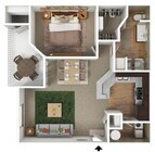 One Bedroom, 827sqft, Balcony/Patio, Full Sized Washer/Dryer Connections, Open Kitchen