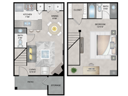 One Bedroom One Bathroom Townhome 790 sqft