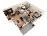 C1 Donerail_3Bed_2Bath_1334 Sq Ft