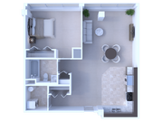 RiverView 1BD 1Bath 894sqft