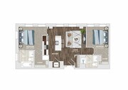 Discover your new home with this luxurious 2-bedroom design, offering comfort and style.