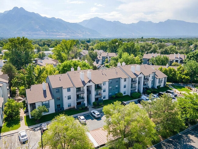 Cottonwood Apartments Arial View in Salt Lake City with Mountain View - Cottonwood Apartments