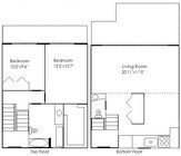 2 bedroom - 1.5 bath - 1200 sq ft