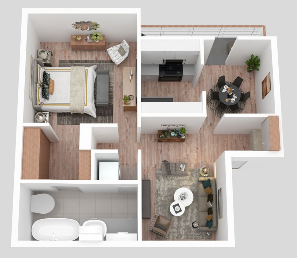 Floor Plan - 1BR 1BA - 725sqft