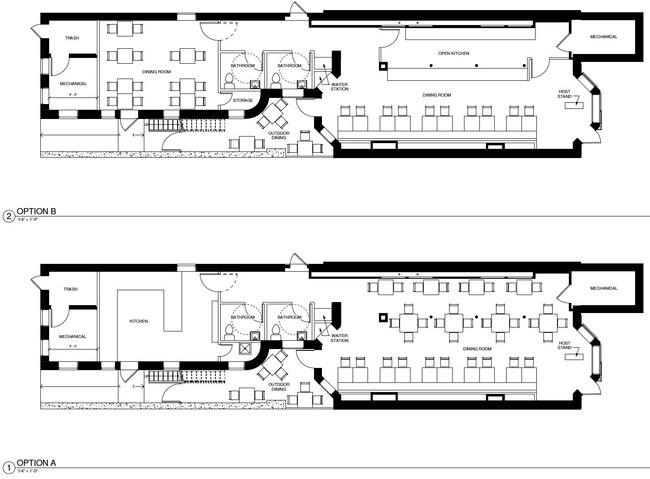 Planos de restaurante conceptual - 227 Newbury St