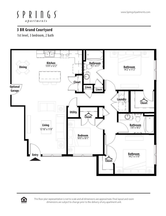 Floor Plan - 3 BR Grand Courtyard