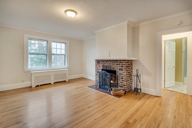 Fireplace in Living Room - Clarendon Apartments